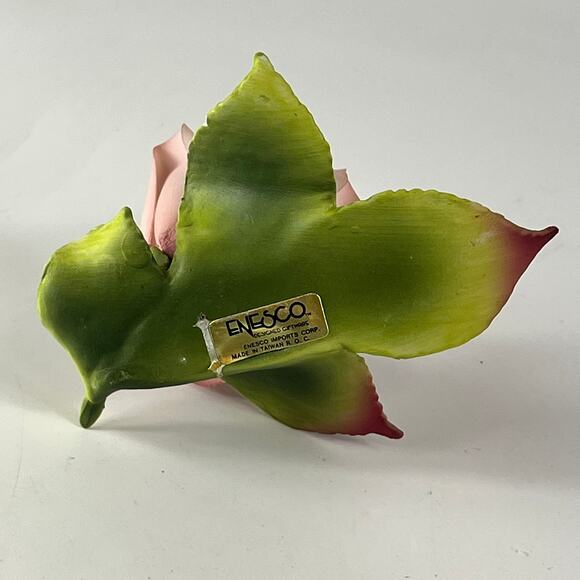 Enesco Porcelain Dusty Pink Rose Flower Figurine 2" CHIPPED Forever Gift Bisque - Picture 6 of 10